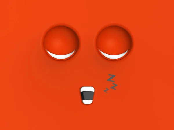 Orange Face Sleeping Cute Character Cute Face Relaxation Sleep Rest — Stock Photo, Image