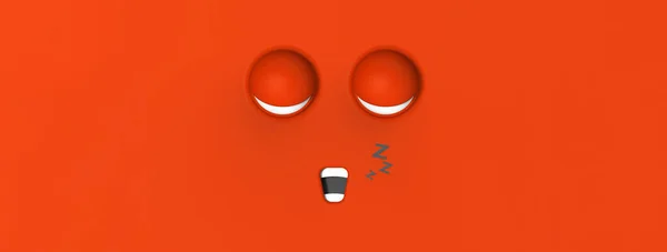 Orange Face Sleeping Cute Character Cute Face Relaxation Sleep Rest — Stockfoto