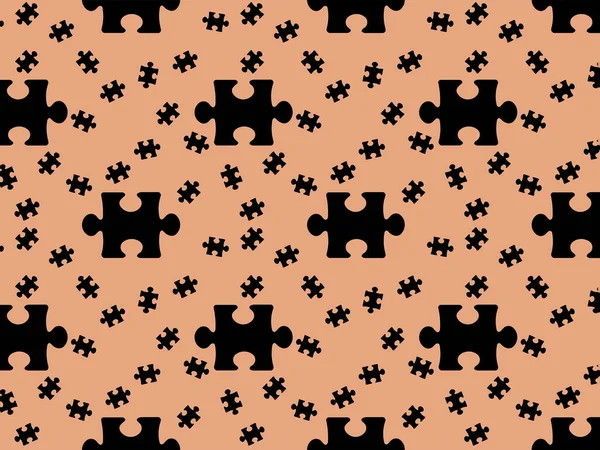 Patroon Afbeelding Van Zwarte Puzzelelementen Pastelrode Oranje Achtergronden Raadsel Model — Stockfoto