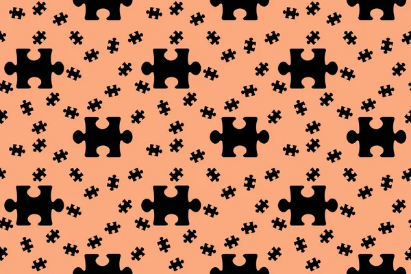 Pattern Image Black Puzzle Elements Pastel Red Orange Backgrounds Riddle — Stok fotoğraf