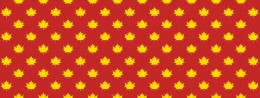 pattern of yellow maple leaves on a brown background. template for application to the surface. Banner for insertion into site. Place for text cope space.