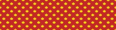 pattern of yellow maple leaves on a brown background. template for application to the surface. Banner for insertion into site. Place for text cope space.