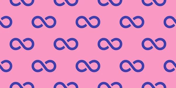 Pattern Sign Infinity Blue Isolated Purple Background Symbol Infinity Banner — Stock fotografie