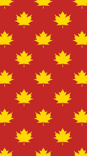 Pattern Yellow Maple Leaves Brown Background Template Application Surface Vertical — Stock fotografie