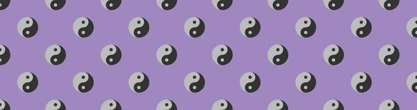 Vzor Obrázek Yin Yang Symbol Pastelově Fialové Pozadí Symbol Opaku — Stock fotografie