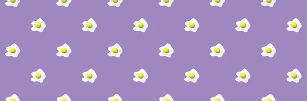 Pattern Image Chicken Egg Pastel Purple Backgrounds Egg Yolk Surface — Stock Photo, Image