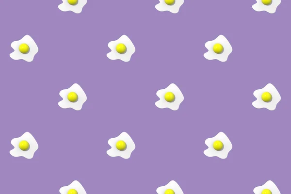 Pattern Image Chicken Egg Pastel Purple Backgrounds Egg Yolk Surface — Stock Fotó