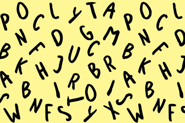 Template Image Keyboard Symbols Set Letters Surface Template Pastel Yellow — Fotografia de Stock
