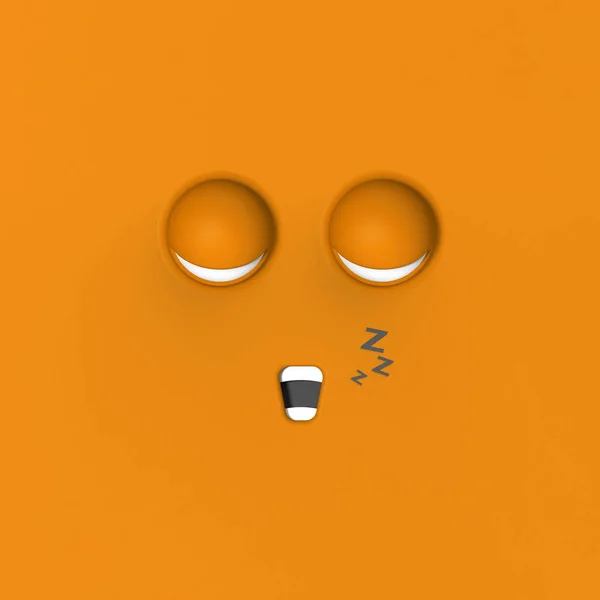 Blue Face Sleeping Cute Character Cute Face Relaxation Sleep Rest — 图库照片