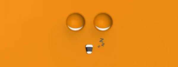 Blue Face Sleeping Cute Character Cute Face Relaxation Sleep Rest — стоковое фото