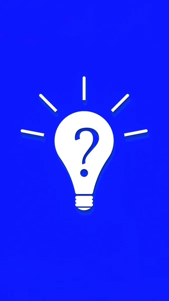 White light bulb with shadow on yellow background. Illustration of symbol of lack of idea. Question mark. Vertical image. 3D image. 3D rendering.