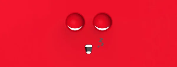 Red Face Sleeping Cute Character Cute Face Relaxation Sleep Rest — 스톡 사진