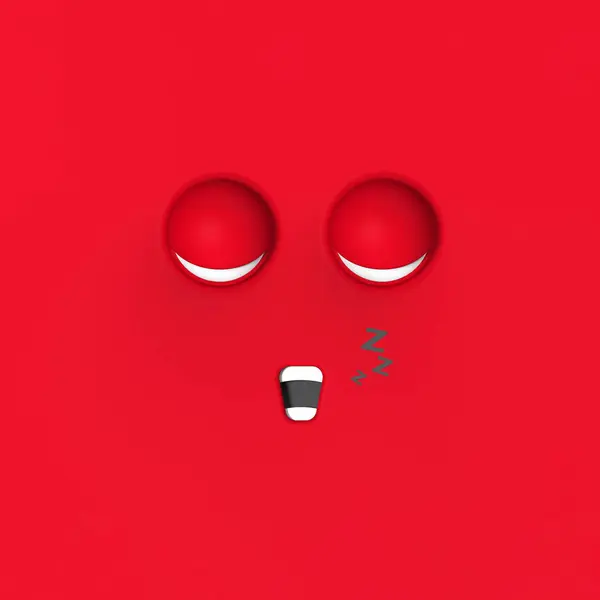 Red Face Sleeping Cute Character Cute Face Relaxation Sleep Rest — Stock Fotó