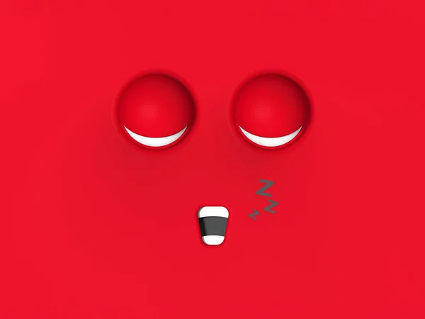 Red Face Sleeping Cute Character Cute Face Relaxation Sleep Rest — Stock Fotó