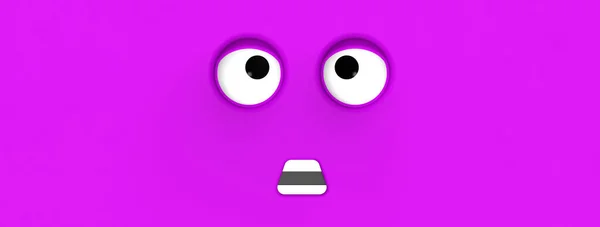 Fiolet Face Cute Character Cute Face Stupid Face Emotion Surprise — Stockfoto