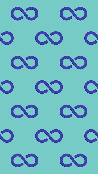 pattern. Infinity sign is blue, isolated on pastel green blue backgrounds. Symbol of infinity. Vertical image. 3D image. 3d rendering