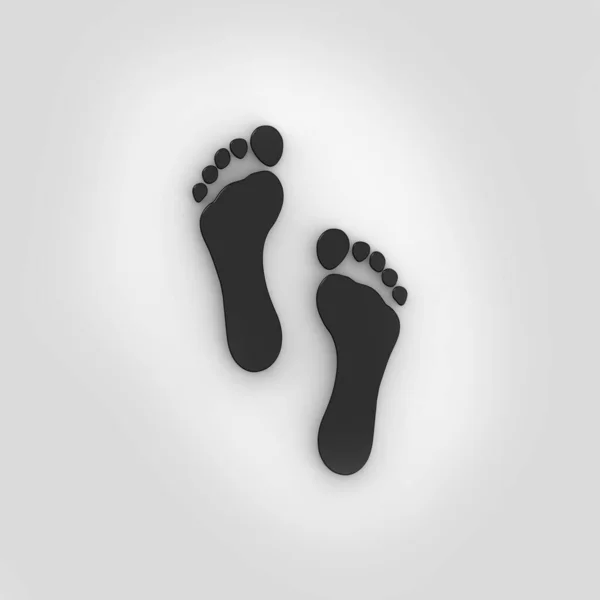 Footprint Man White Background Black Trail Concept Moving Forward Square — Stock Photo, Image