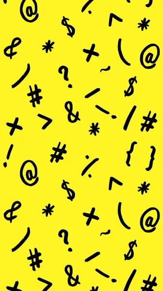 Pattern Image Keyboard Symbols Punctuation Marks Template Applying Surface Yellow — Stockfoto