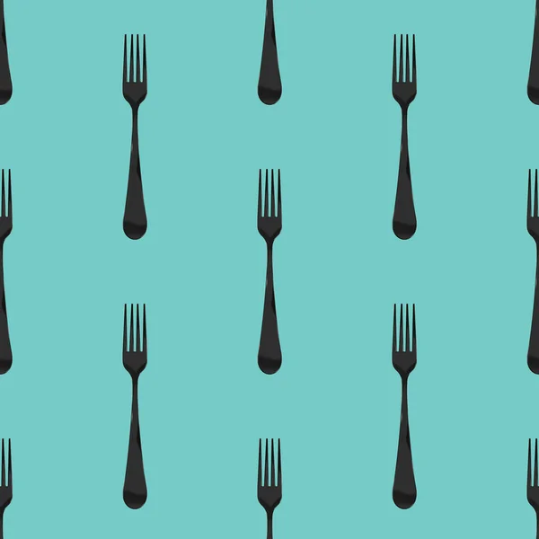 Seamless Pattern Fork Top View Pastel Green Blue Background Template — ストック写真