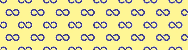 Pattern Infinity Sign Blue Isolated Yellow Background Symbol Infinity Banner — Zdjęcie stockowe