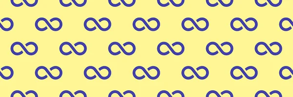 Pattern Infinity Sign Blue Isolated Yellow Background Symbol Infinity Banner — Zdjęcie stockowe
