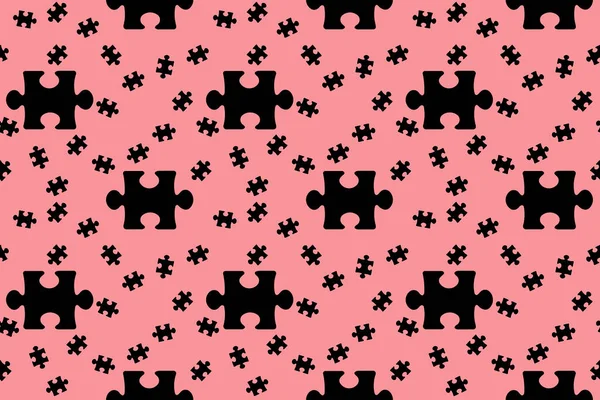pattern. image of black puzzle elements on pastel purple red backgrounds. riddle. Template for application to surface. 3D image. 3D rendering.