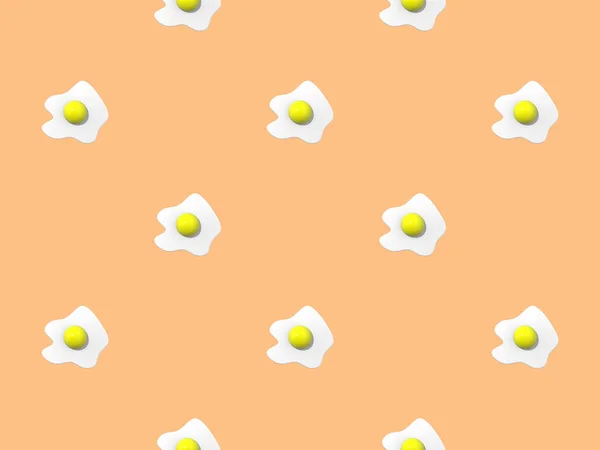 Шаблон Изображение Куриного Яйца Желтом Оранжевом Фоне Яйцо Круглым Желтком — стоковое фото