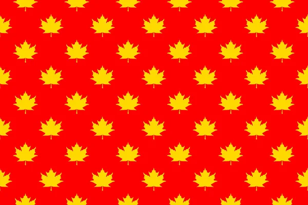 Pattern Yellow Maple Leaves Red Background Template Application Surface — Photo