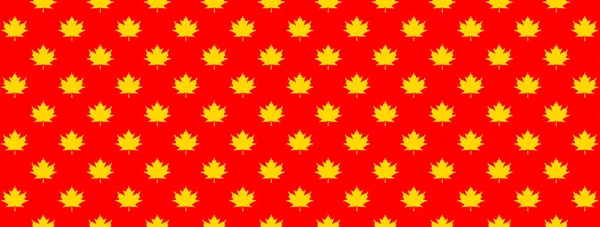 Pattern Yellow Maple Leaves Red Background Template Application Surface Banner — Fotografia de Stock
