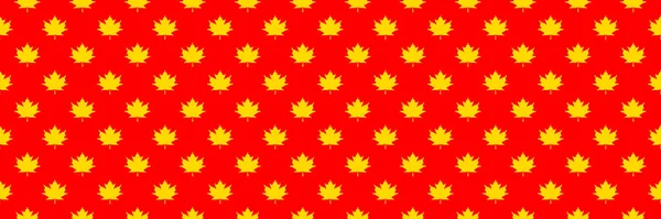 Pattern Yellow Maple Leaves Red Background Template Application Surface Banner — Stock Photo, Image