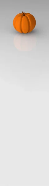 Тыква Изолирована Сером Зеркальном Фоне Отражением Вертикальный Баннер Ввода Строй — стоковое фото