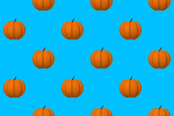 Pattern Pumpkin Images Blue Background Template Overlaying Surface Hellowing Symbol — Stock Photo, Image