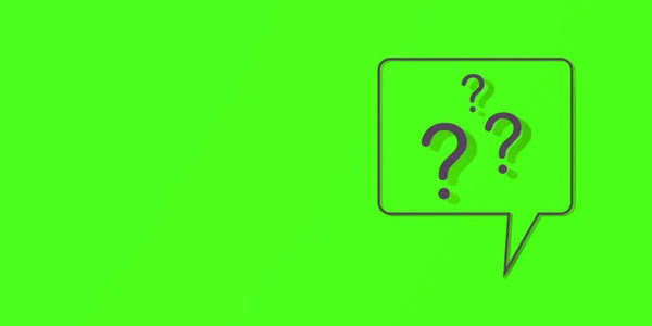 Question Mark Shadow Green Background Banner Insertion Site Place Text —  Fotos de Stock