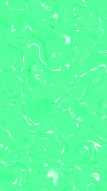 Yeşil cam yüzeyinin soyut dokusu. Suyun parlak yüzeyi. Sıvı erimiş altın dokusu. Dikey görüntü. 3 boyutlu görüntü. 3B görüntüleme.