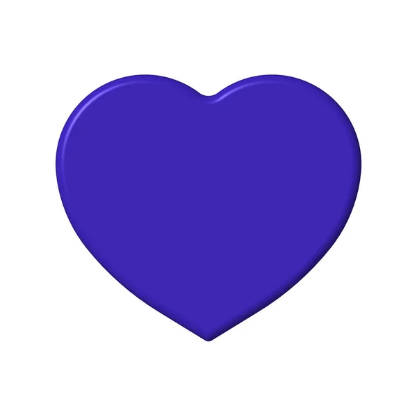 Blue Heart Isolated White Background Paste Template Glare Lighting Valentine — Fotografia de Stock