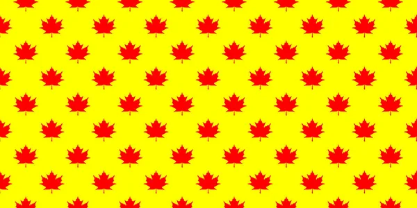 Μοτίβο Των Φύλλων Κόκκινου Σφενδάμου Κίτρινο Φόντο Πρότυπο Για Εφαρμογή — Φωτογραφία Αρχείου
