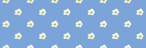 Pattern Image Chicken Egg Pastel Blue Blue Backgrounds Egg Yolk — Stock Photo, Image