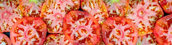 Textura Tomate Cortado Rodajas Tomate Fuente Vitaminas Primer Plano Tomate — Foto de Stock