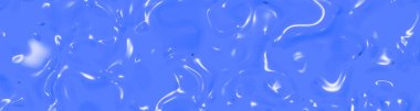 Mavi cam yüzeyinin soyut dokusu. Suyun parlak yüzeyi. Sıvı erimiş altın dokusu. Yatay görüntü. Bölgeye yerleştirme pankartı. 3 boyutlu görüntü. 3B görüntüleme.