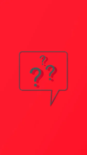 Question Mark Shadow Red Background Image Rendering Vertical Image — Stock Photo, Image