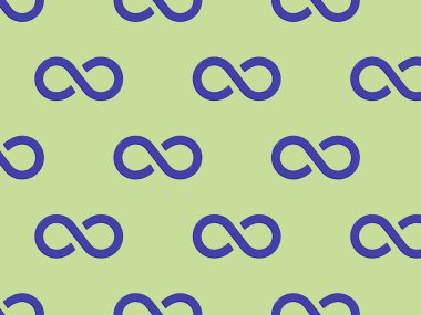 Desen. Sonsuzluk işareti mavi, bezelye arkaplanda izole. Sonsuzluğun sembolü. 3 boyutlu görüntü. 3d oluşturma