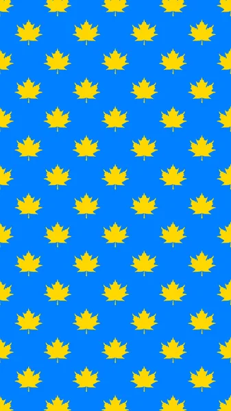 Pattern Yellow Maple Leaves Blue Background Template Application Surface Vertical — Stock Photo, Image