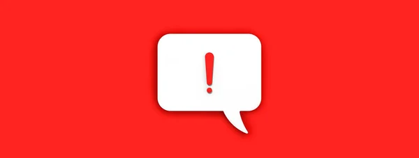 Rotes Ausrufezeichen Auf Einer Weißen Tafel Alarmsignal Telefon Gefahrenalarm Botschaft — Stockfoto