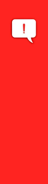 Vörös Felkiáltójel Egy Fehér Üzenőfalon Riasztójel Telefonban Veszélyes Riasztás Üzenet — Stock Fotó