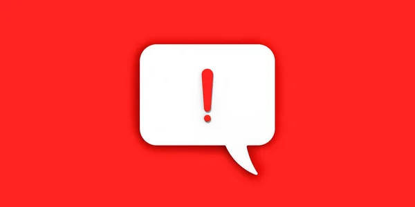 Rotes Ausrufezeichen Auf Einer Weißen Tafel Alarmsignal Telefon Gefahrenalarm Botschaft — Stockfoto