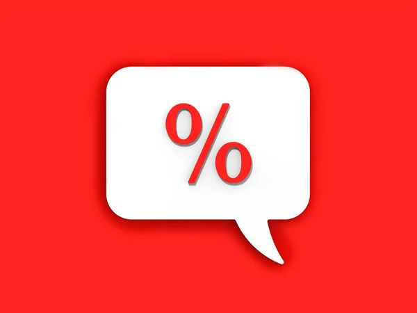 Assinatura Percentagem Vermelha Quadro Mensagens Brancas Sinal Retirada Juros Notificações — Fotografia de Stock