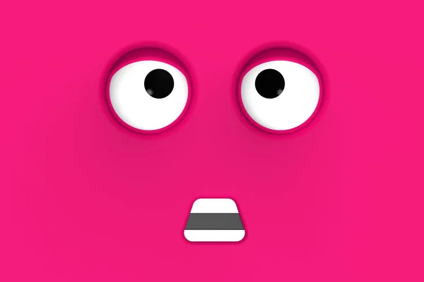 Red Face Cute Character Cute Face Stupid Face Emotion Surprise — Zdjęcie stockowe