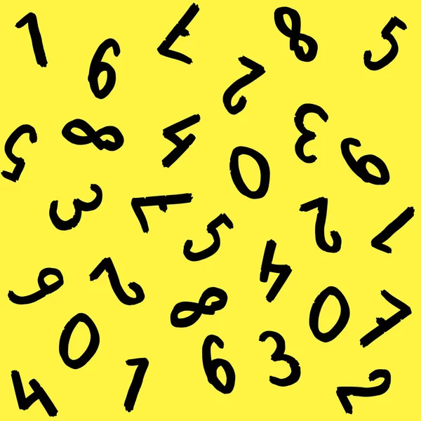 Šablona Obrázkem Symbolů Klávesnice Sadu Čísel Šablona Povrchu Žluté Pozadí — Stock fotografie