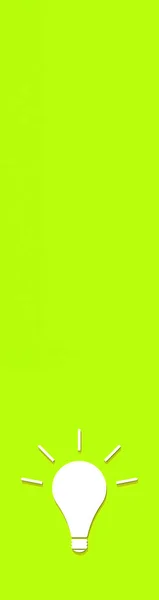 Biała Świecąca Żarówka Cieniem Zielonym Tle Ilustracja Symbolu Idei Pionowy — Zdjęcie stockowe