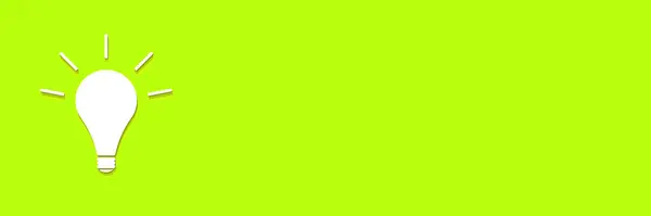Lampadina Bianca Incandescente Con Ombra Sfondo Verde Lime Illustrazione Del — Foto Stock